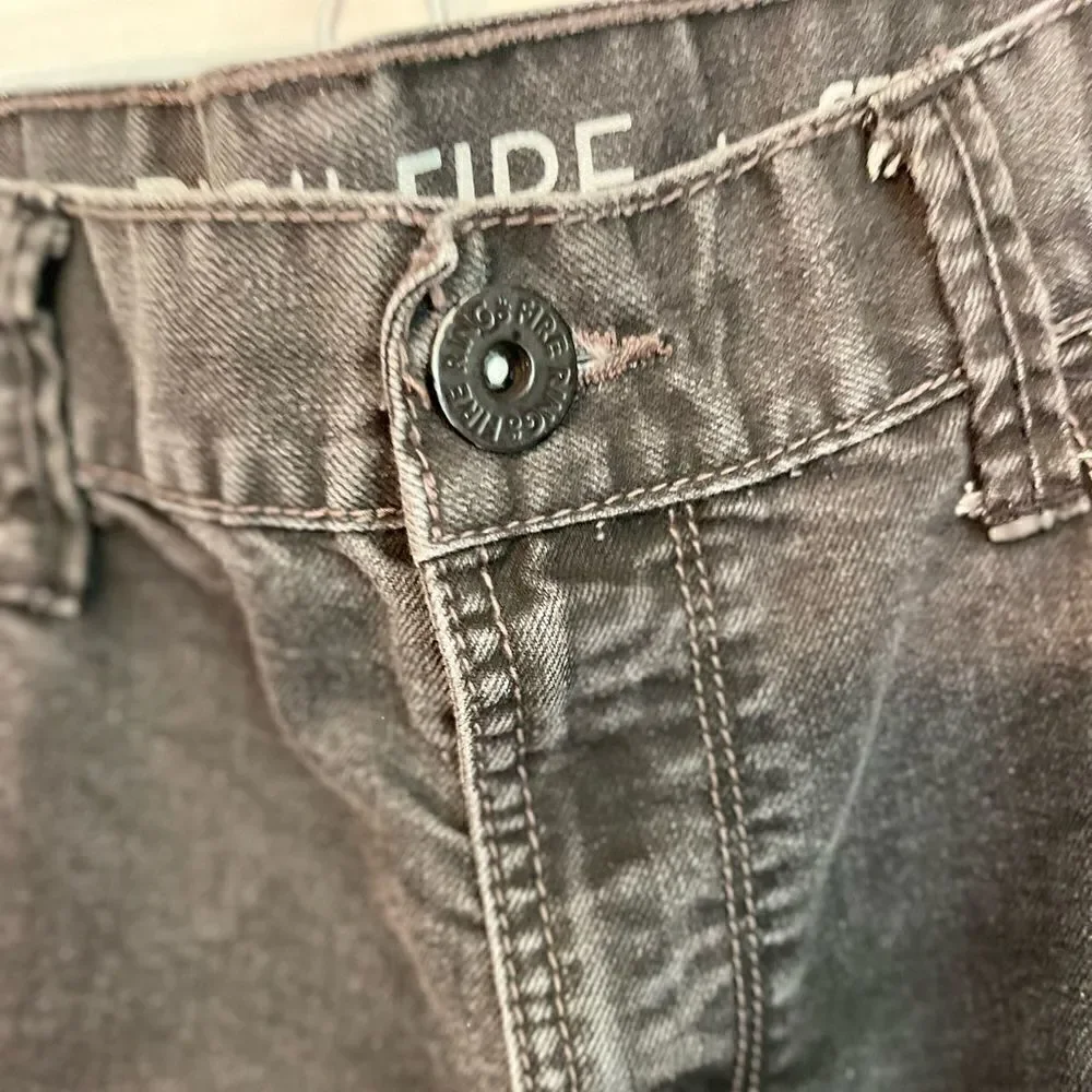 RING OF FIRE Straight Leg Cotton Blend Zipper Pockets Black Jeans.Size 34 X 30